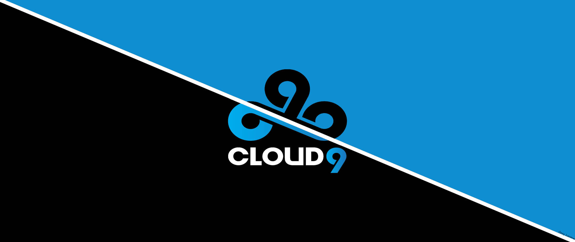 Horizontally Cut Cloud9 Logo Wallpaper