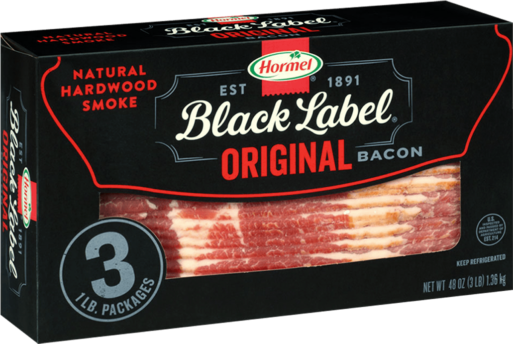 Hormel Black Label Original Bacon Packaging PNG