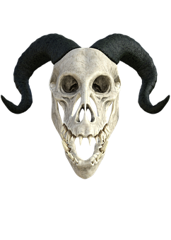 Horned Skull Mask Artwork PNG