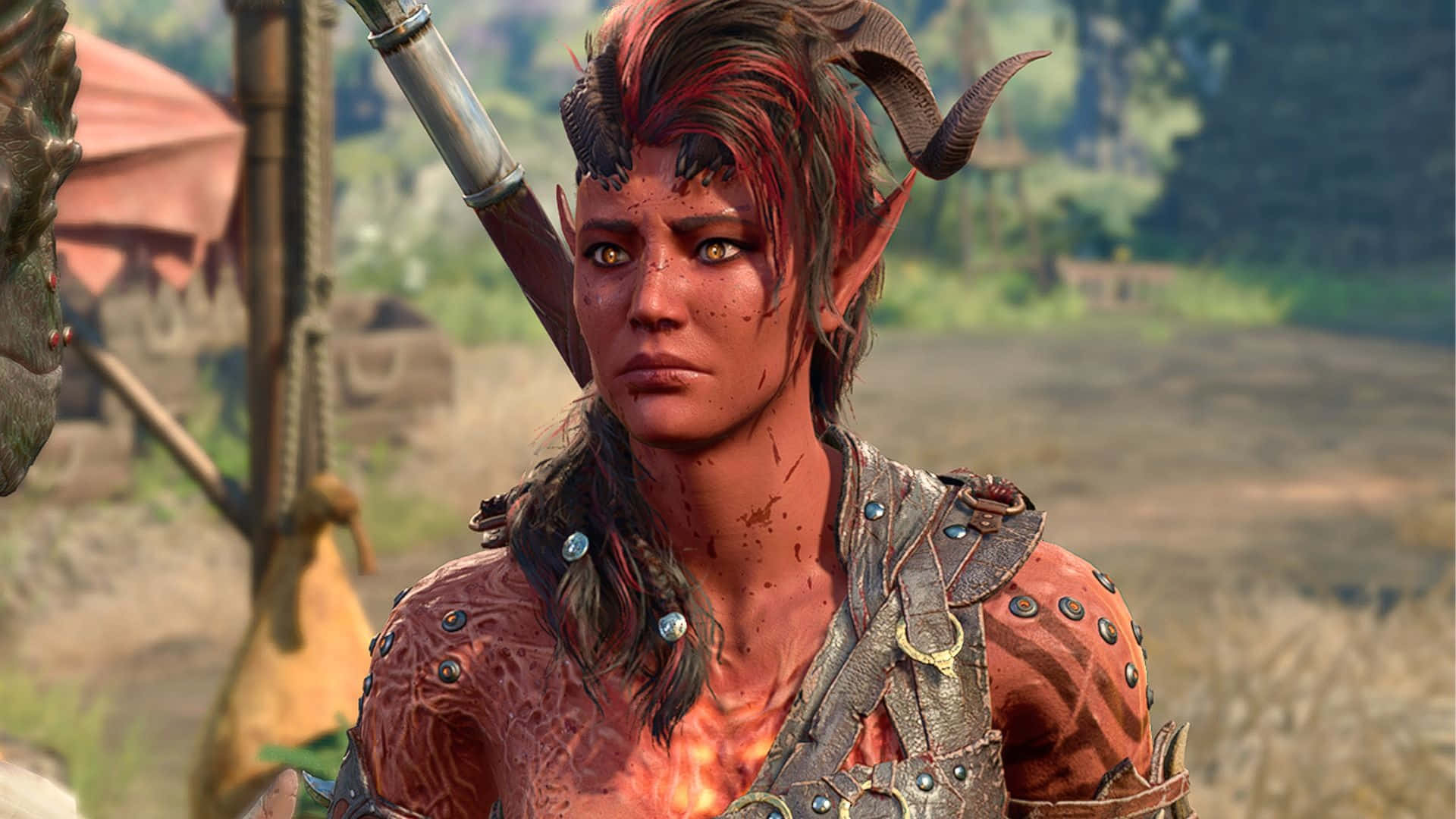 Horned Warrior Woman Fantasy Character Wallpaper