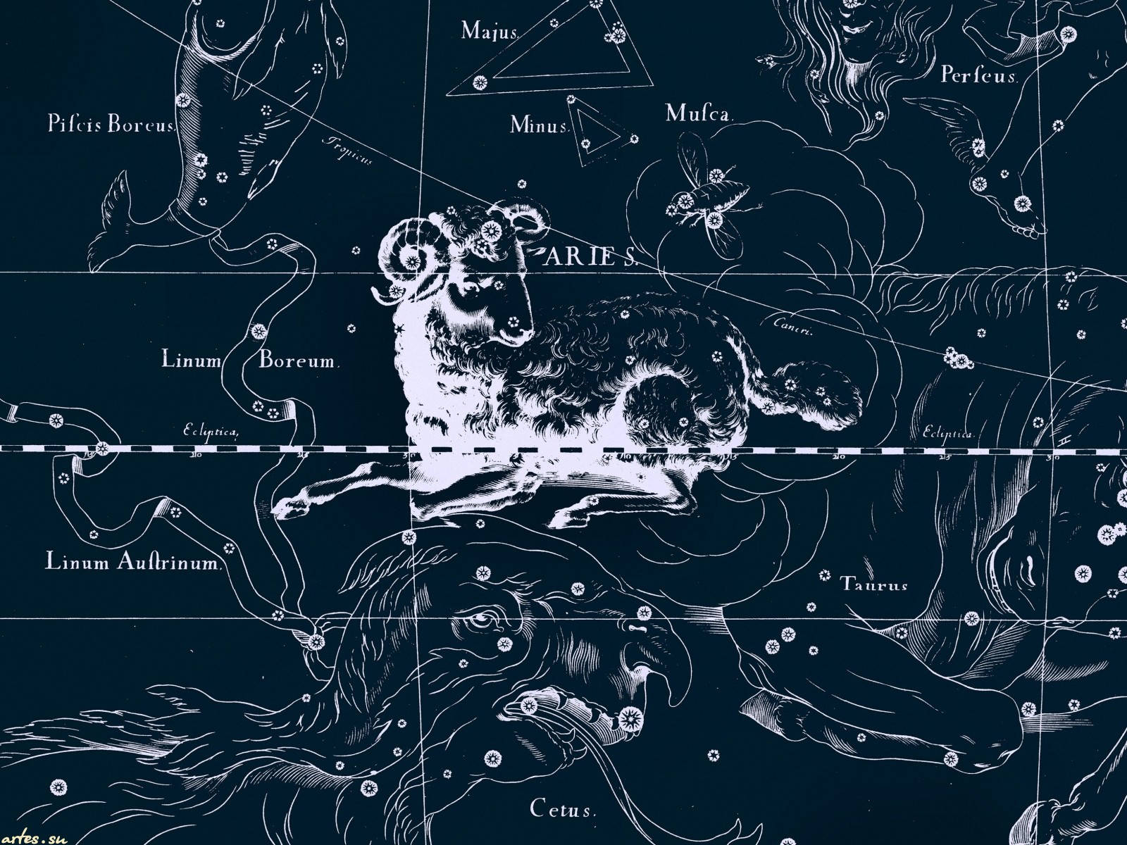 Horoscope Map Of Aries Wallpaper