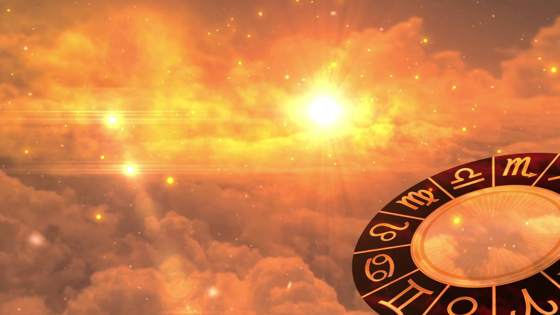 Horoscope Wheel With Sunset Wallpaper