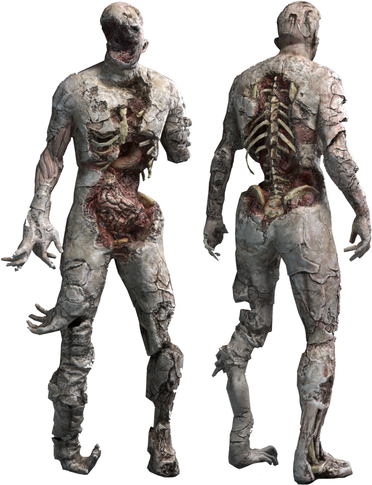 Horrific Zombie Creature Model PNG