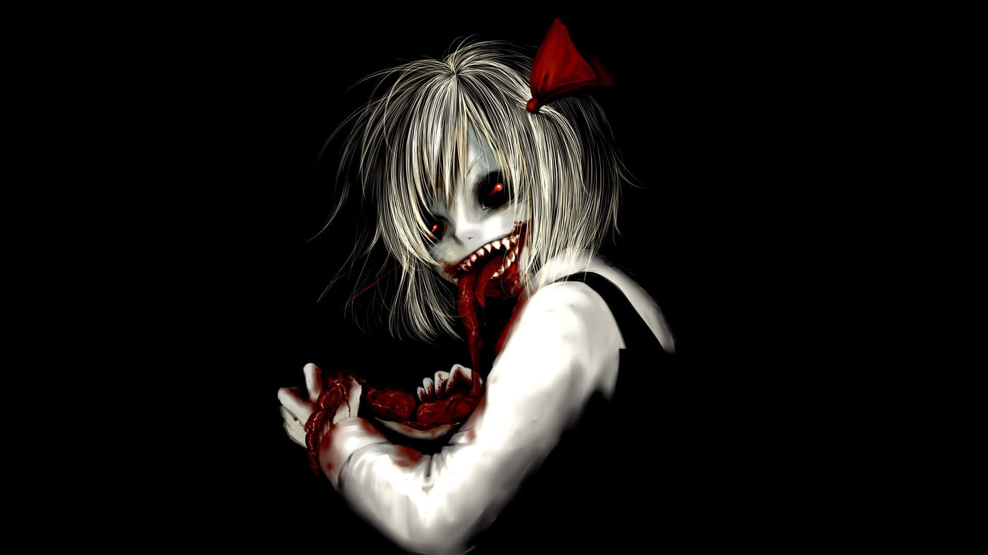 Explore the world of terror with this gripping horror anime wallpaper! Wallpaper