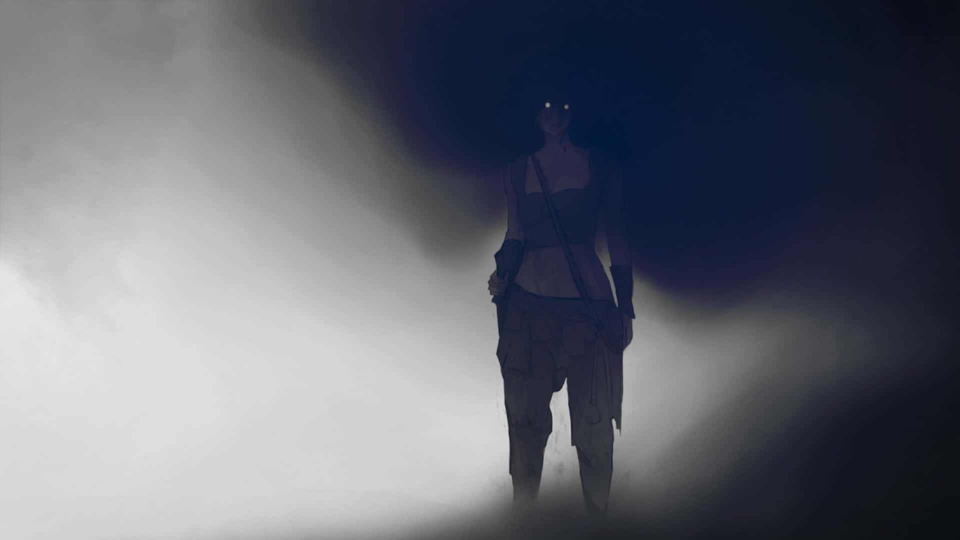 Eerie Glow of a Horror Anime Scene Wallpaper