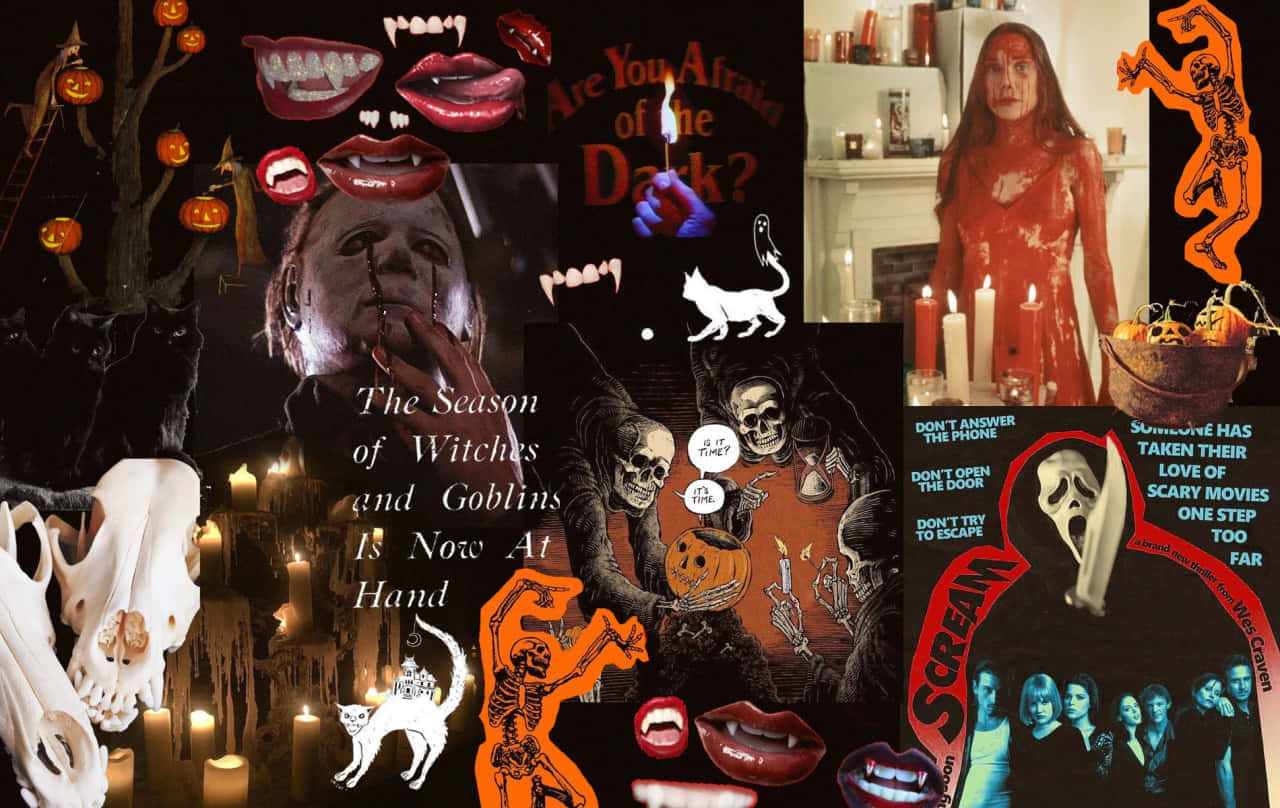 Horror Collage Aesthetic Wallpaper