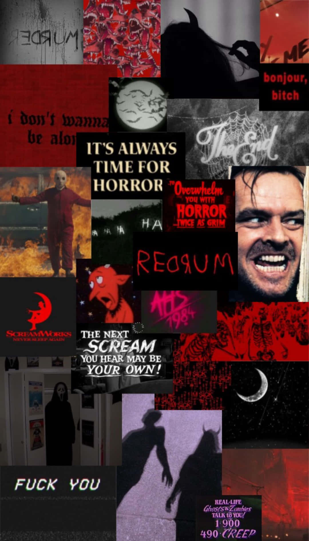 Horror Collage Aesthetic Wallpaper