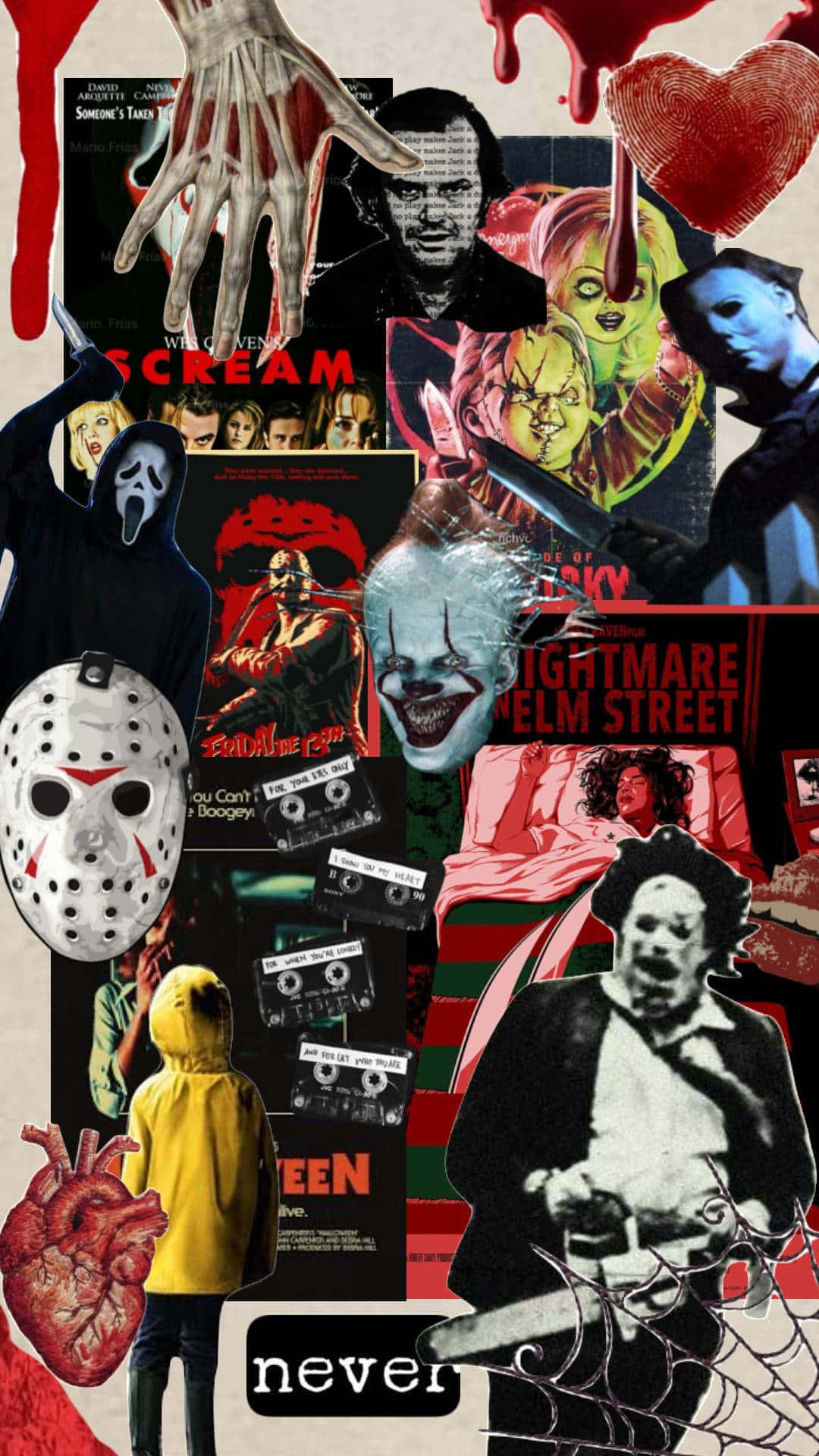 Horror Collage Aesthetic.jpg Wallpaper