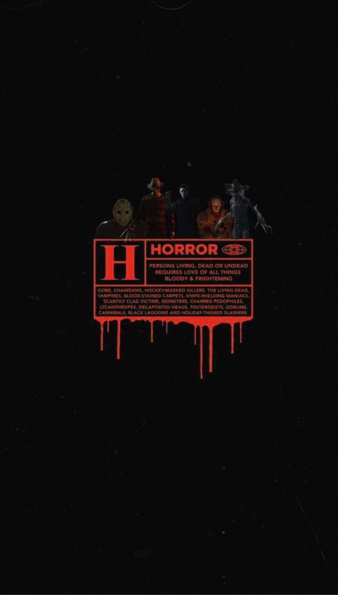Horror Icons Bloody Letter H Wallpaper