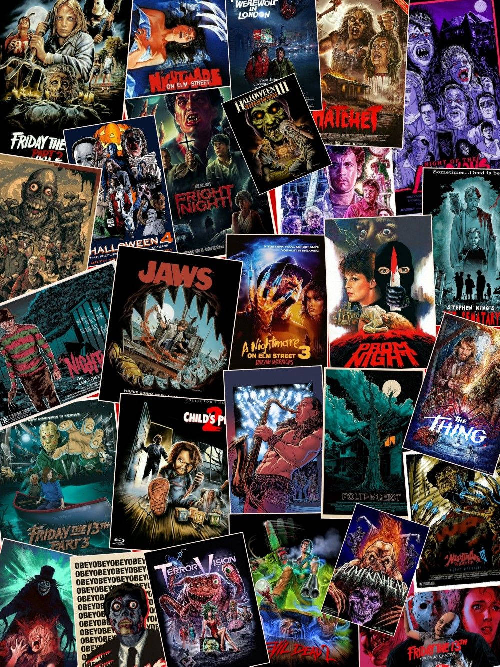 A Collage of Classic Horror Movies Wallpaper