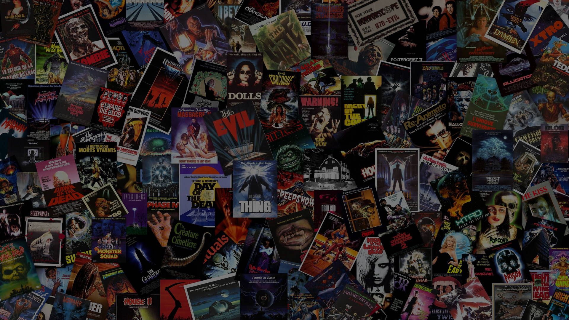 Iconic horror films collide in this stunning movie collage! Wallpaper