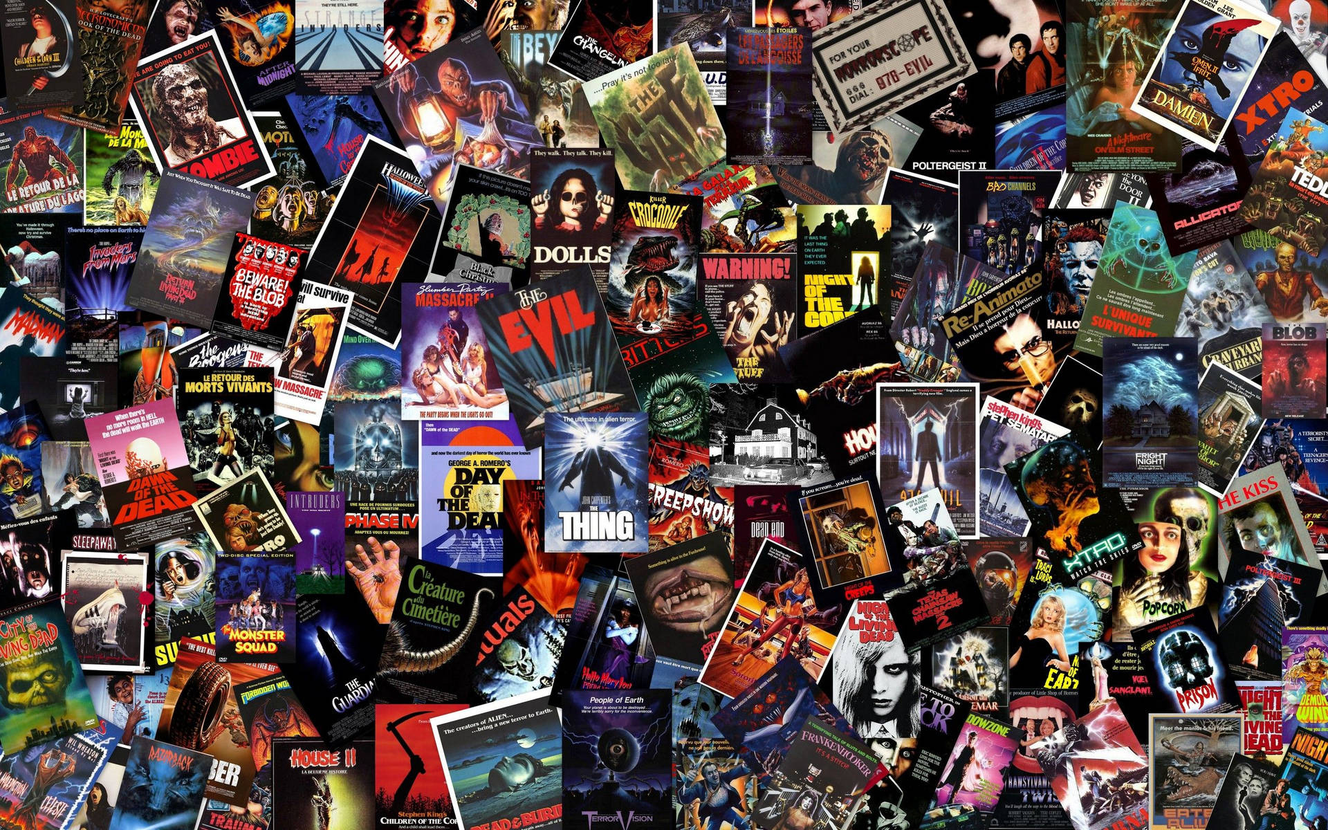 A Collection of Iconic Horror Movies Wallpaper