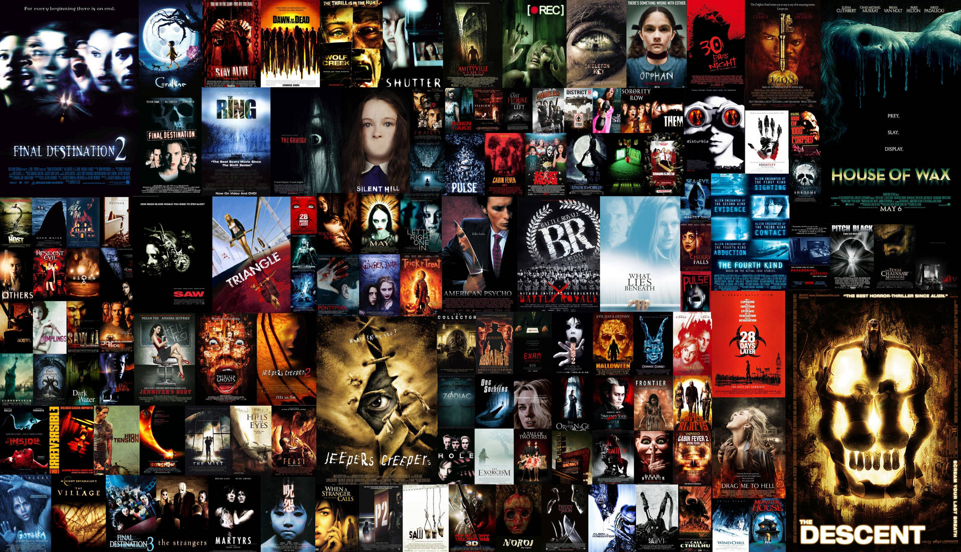 A Collage Of Horror Movie Posters Wallpaper