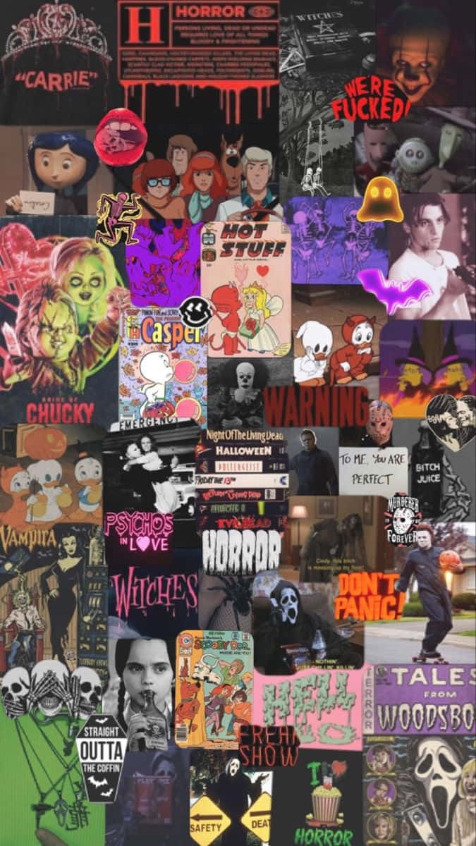 Horror Movie Collage Aesthetic Wallpaper