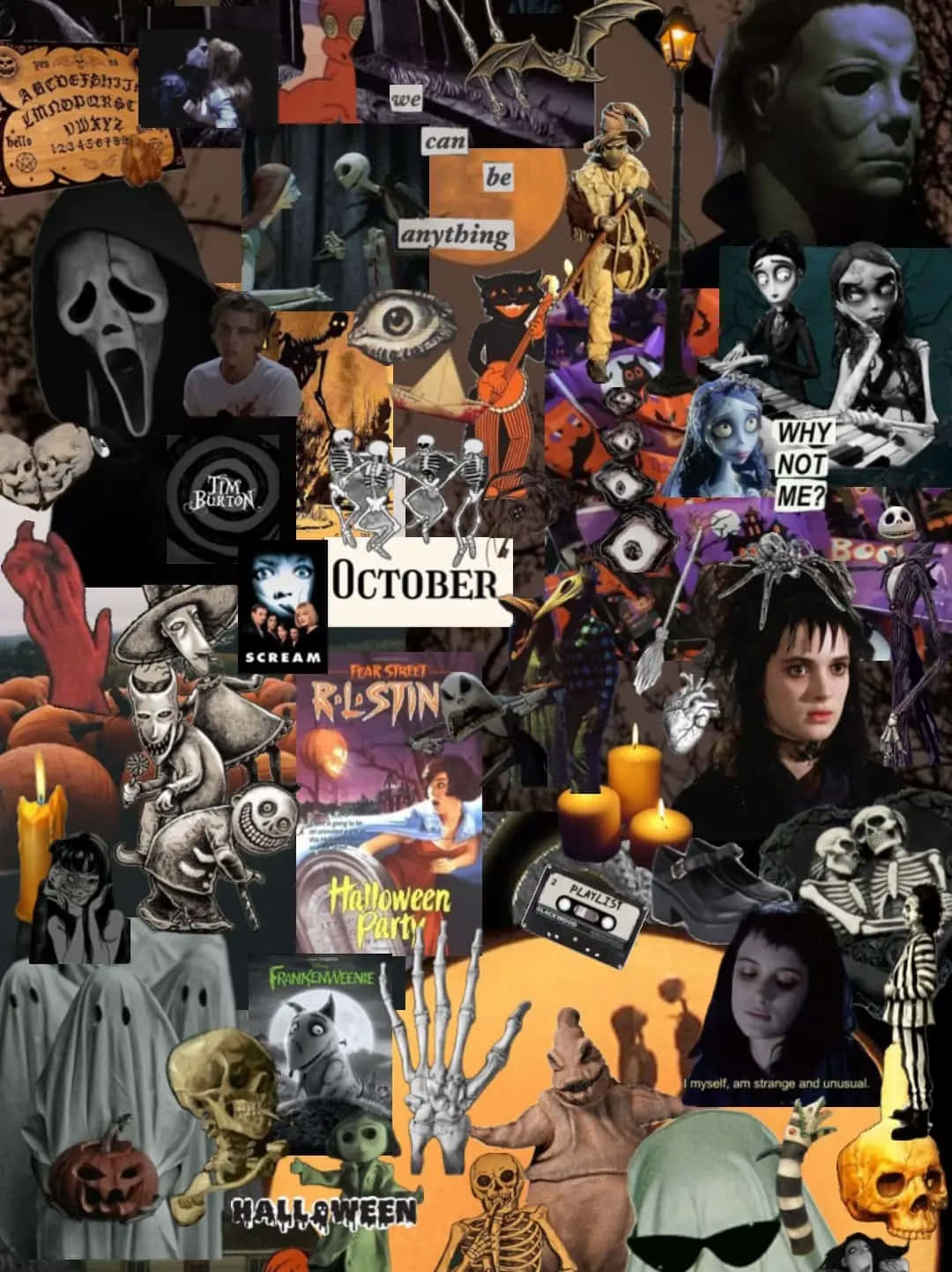 Horror Movie Collage Halloween Aesthetic Wallpaper
