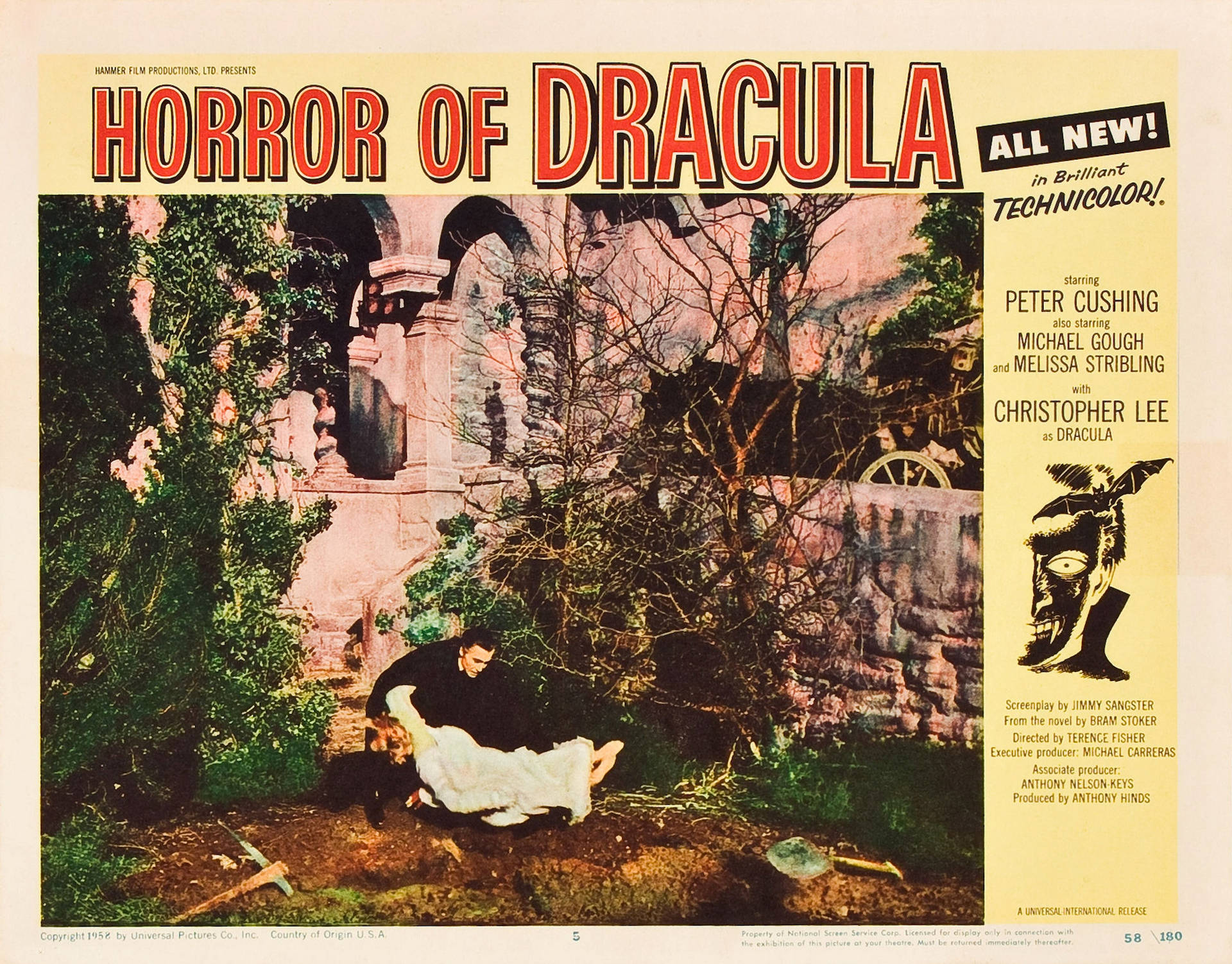 Horror Movie Horror Of Dracula Poster Background