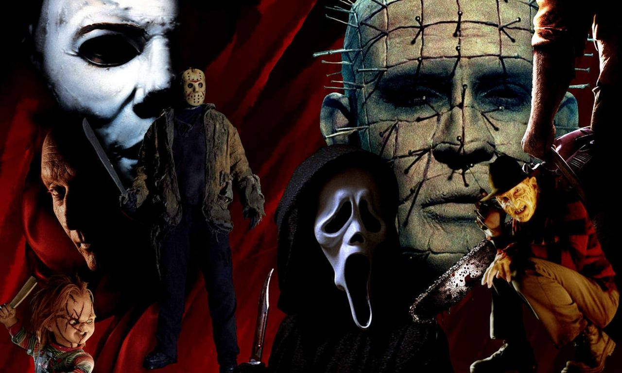 Horror Movie Killers Collage Background