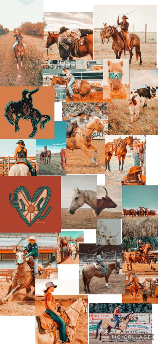 "Take a journey through horse history with this collage." Wallpaper