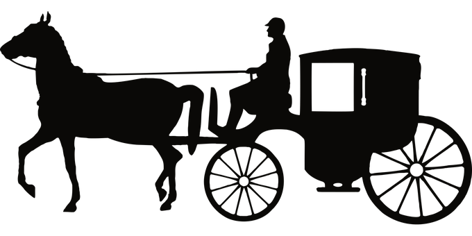 Horse Drawn Carriage Silhouette PNG