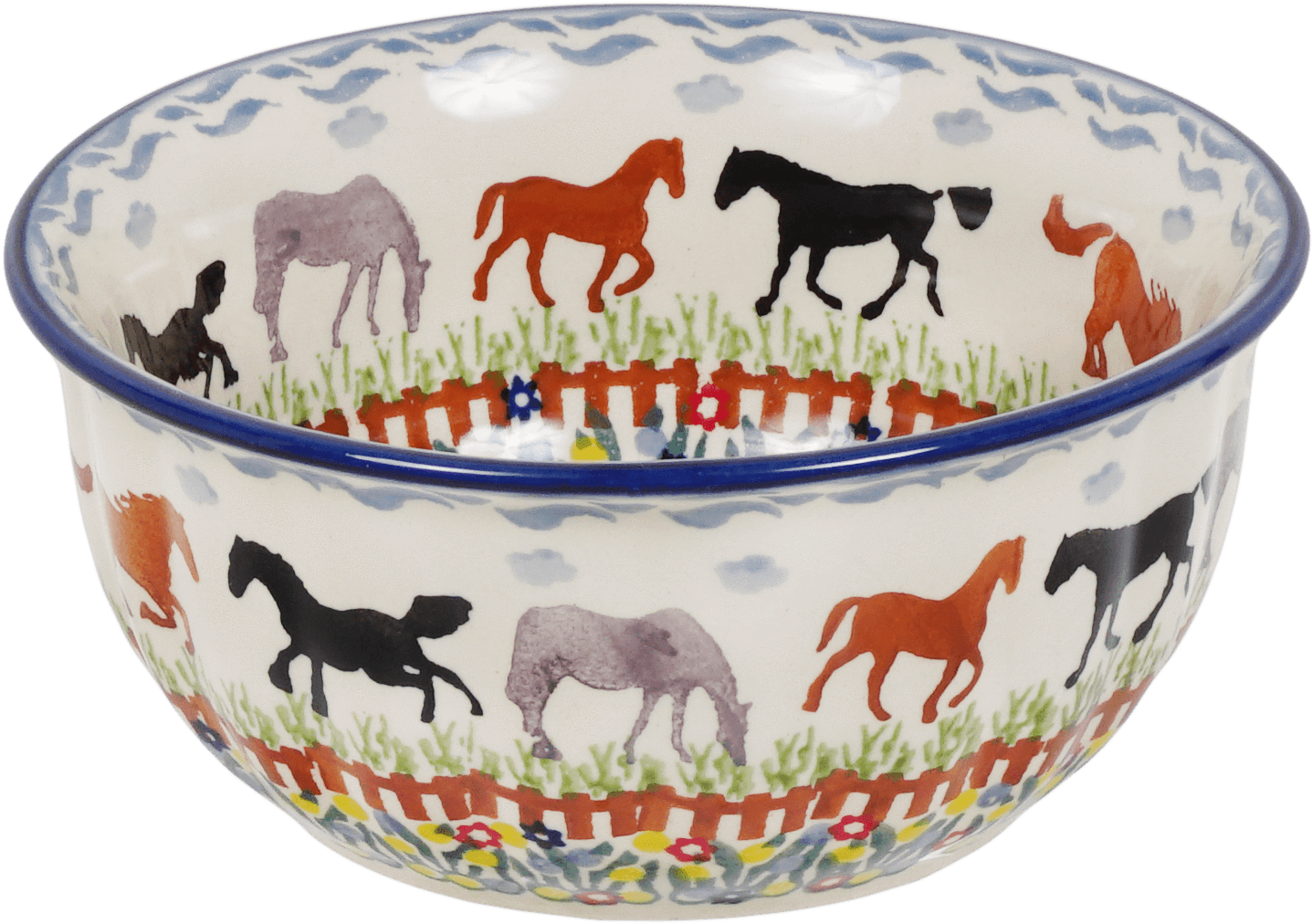 Horse Pattern Ceramic Bowl PNG
