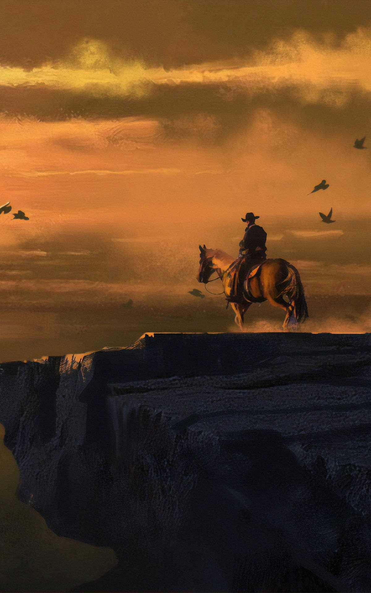 Explore the Wild West aboard your trusty steed in Red Dead Redemption 2. Wallpaper