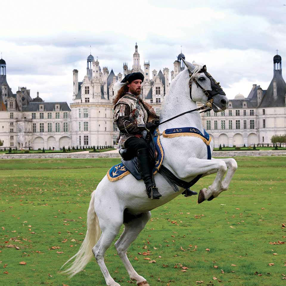 Horse Riding In Chateau De Chambord Wallpaper