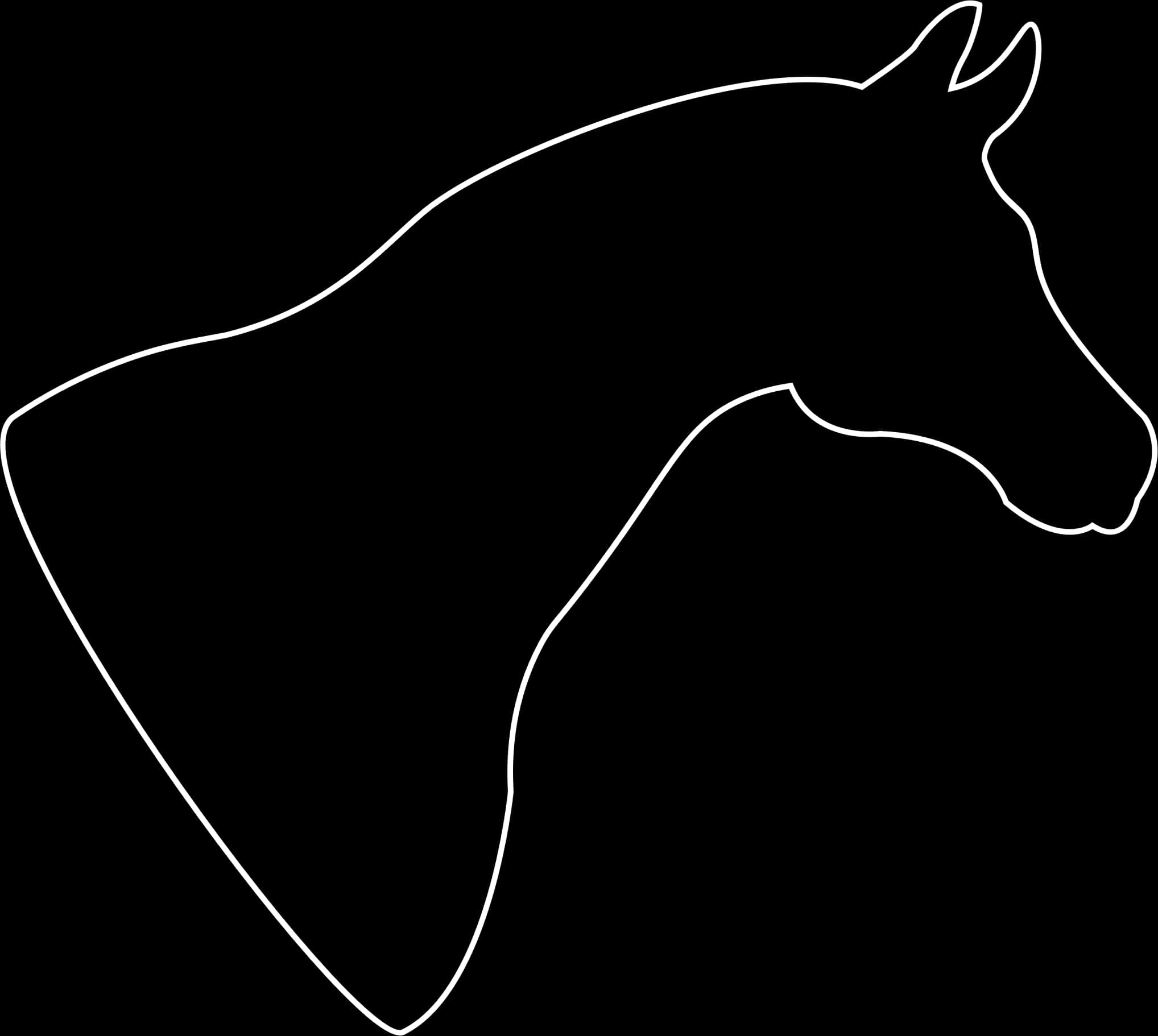 Horse Silhouette Outline PNG