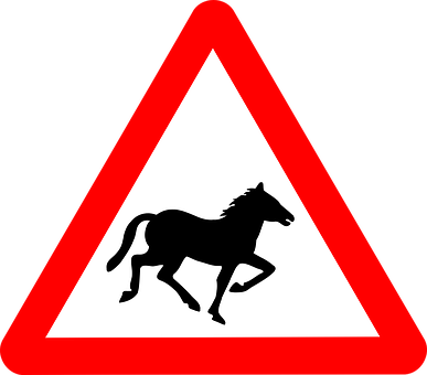 Horse Traffic Sign Warning PNG