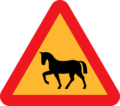 Horse Warning Sign Graphic PNG