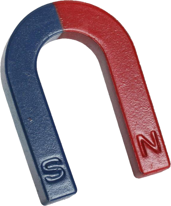 Horseshoe Magnet Red Blue Poles PNG