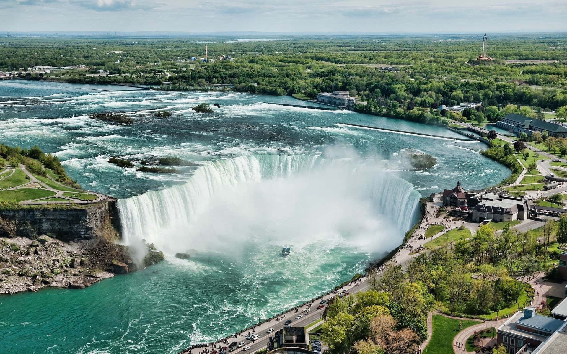 Horseshoe Niagara Falls Canadisk luftfoto visning Wallpaper