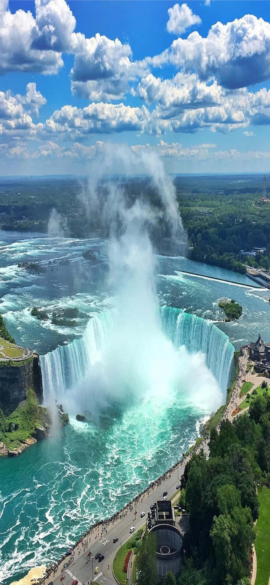 Horseshoe Niagara Falls Canada Drone View Portrait Wallpaper