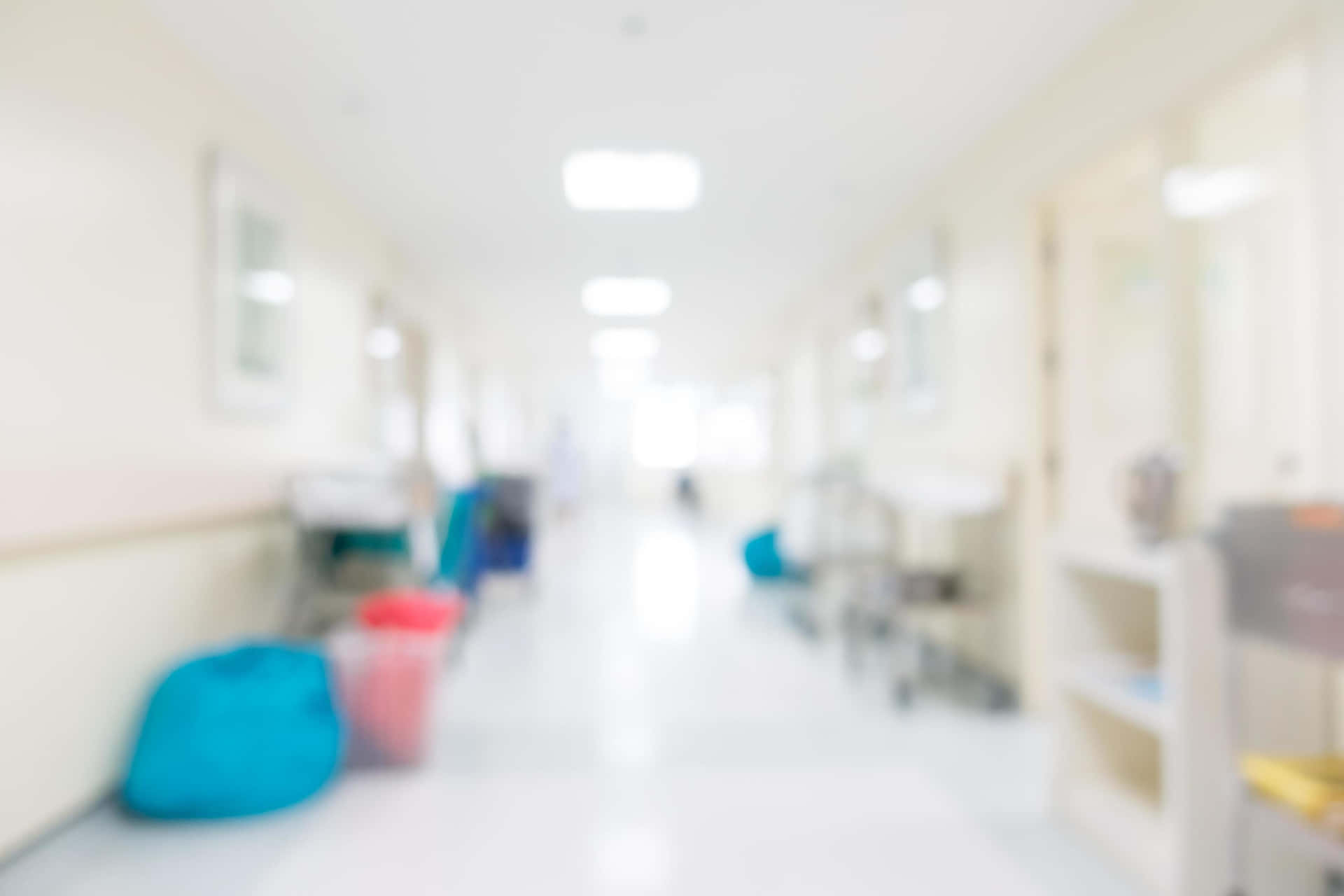 A Hospital Hallway With A Blurred Background