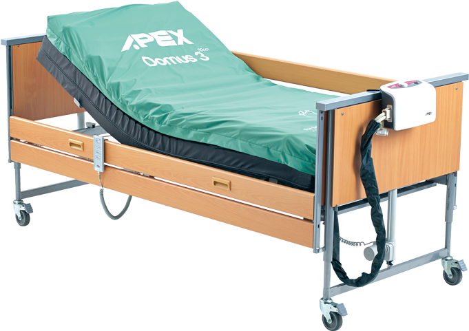Hospital Bedwith Pressure Mattress System PNG