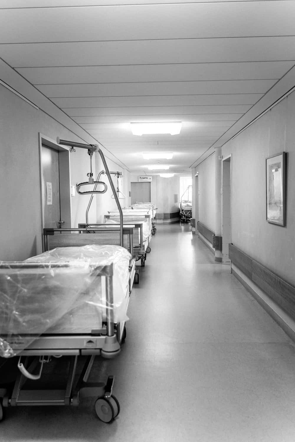 A glimpse inside a modern hospital room.