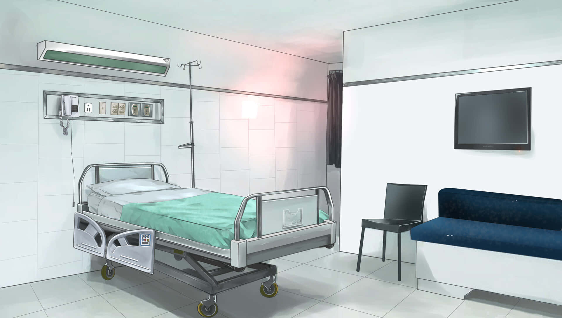 Patient comfort and care in a modern hospital room