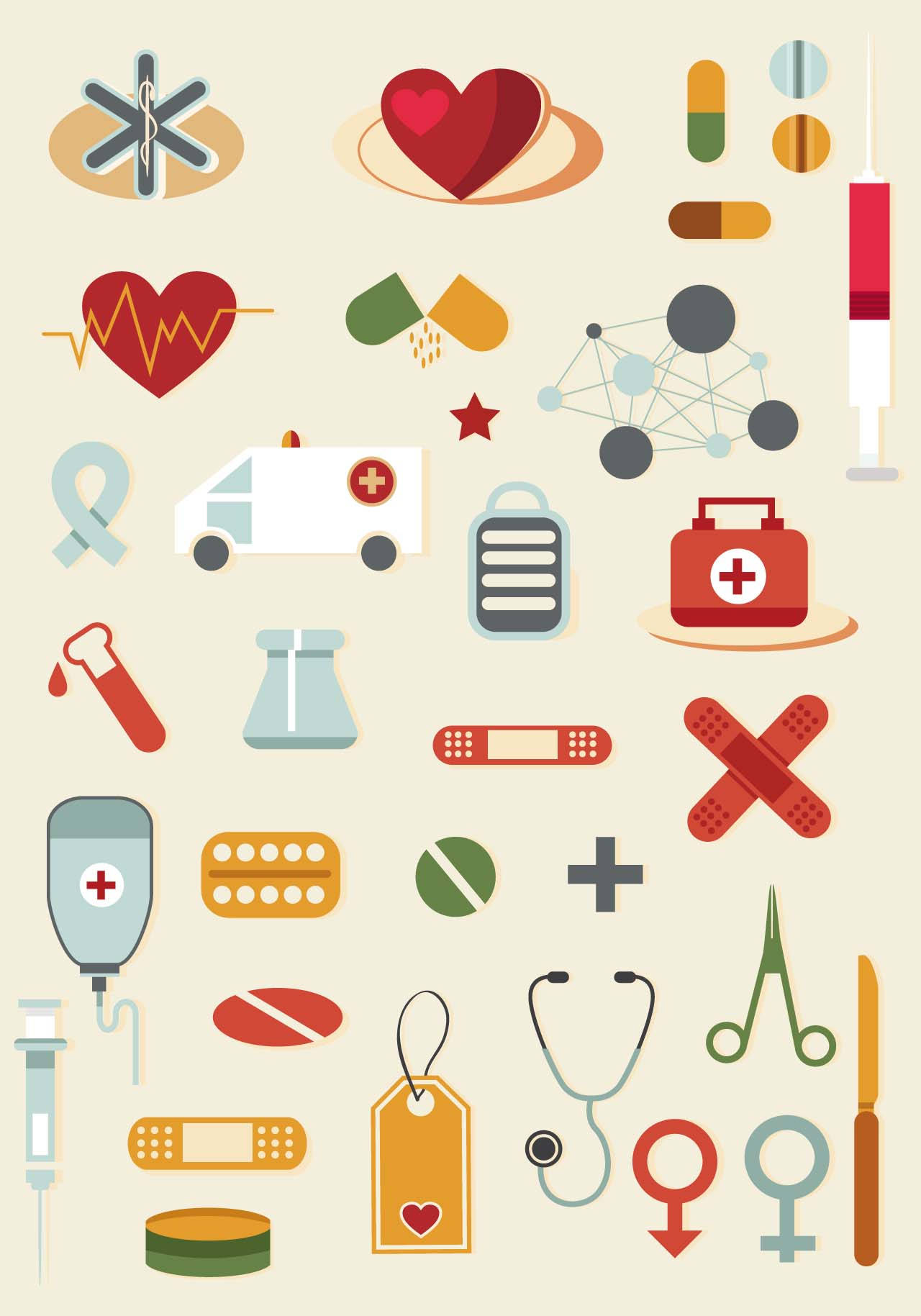 Hospital Tools And Icons Wallpaper
