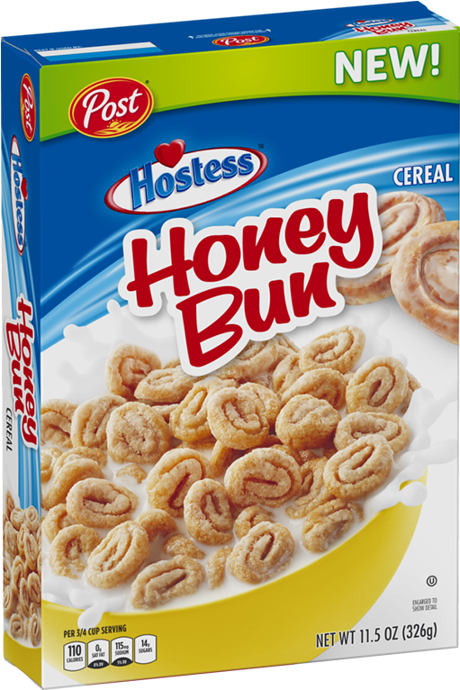 Hostess Honey Bun Cereal Box PNG