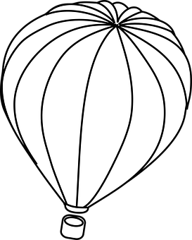 Hot Air Balloon Outline PNG