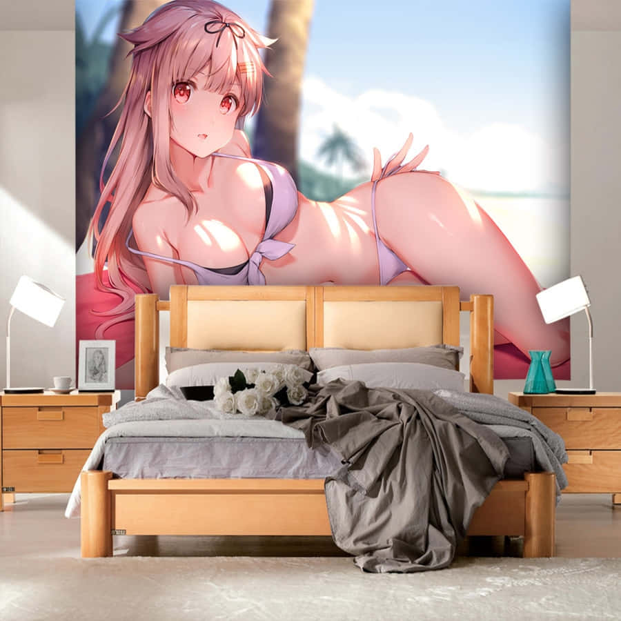 Tapet: Sød Anime Pige Astolfo Bikini Plakat Tapet. Wallpaper
