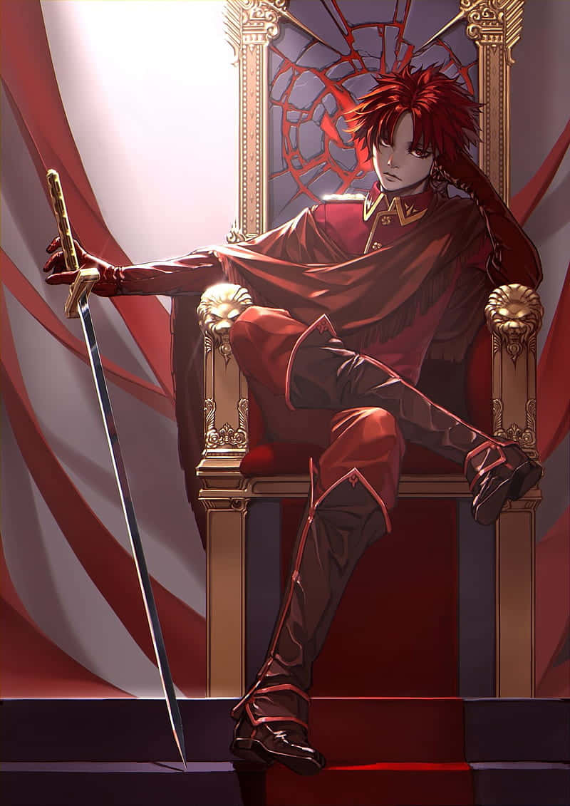 Hot Anime Red Boy Throne Picture