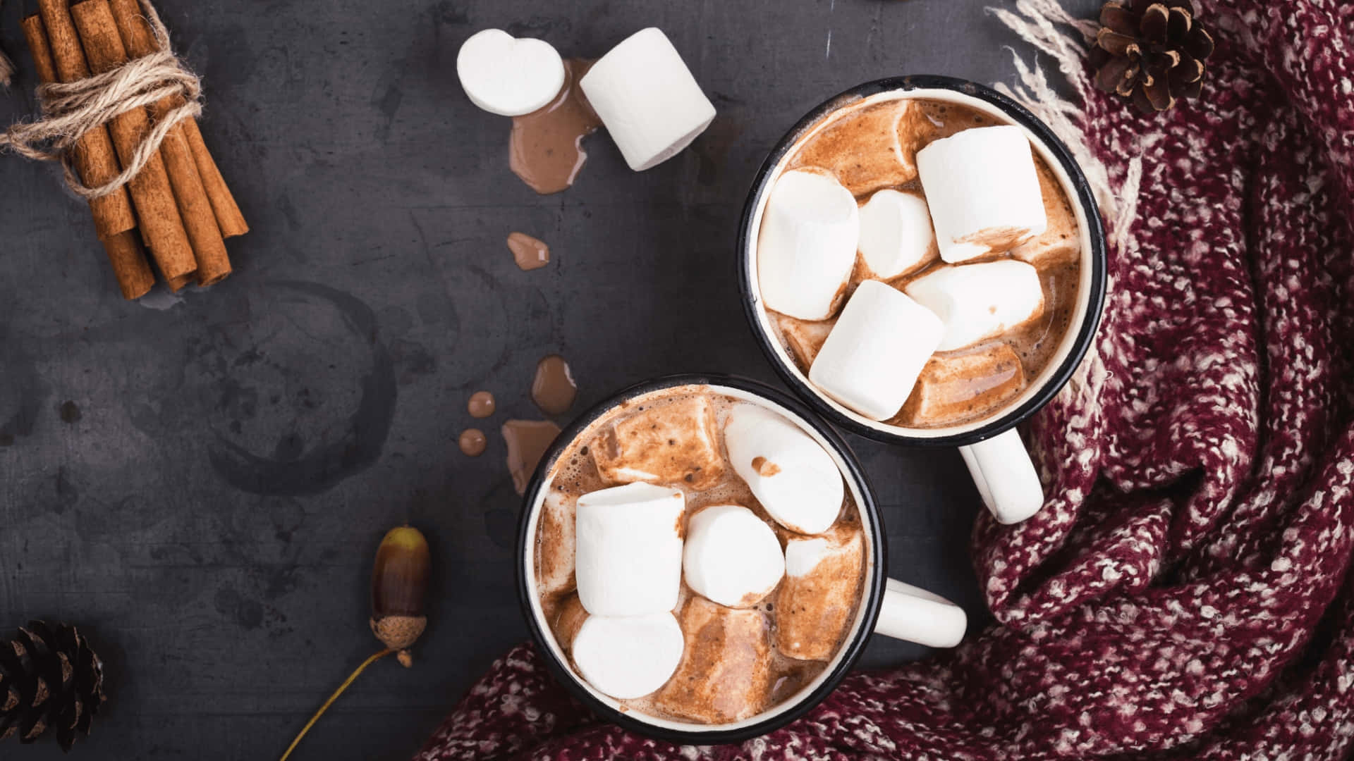 Warm Hot Chocolate with Marshmallows Wallpaper