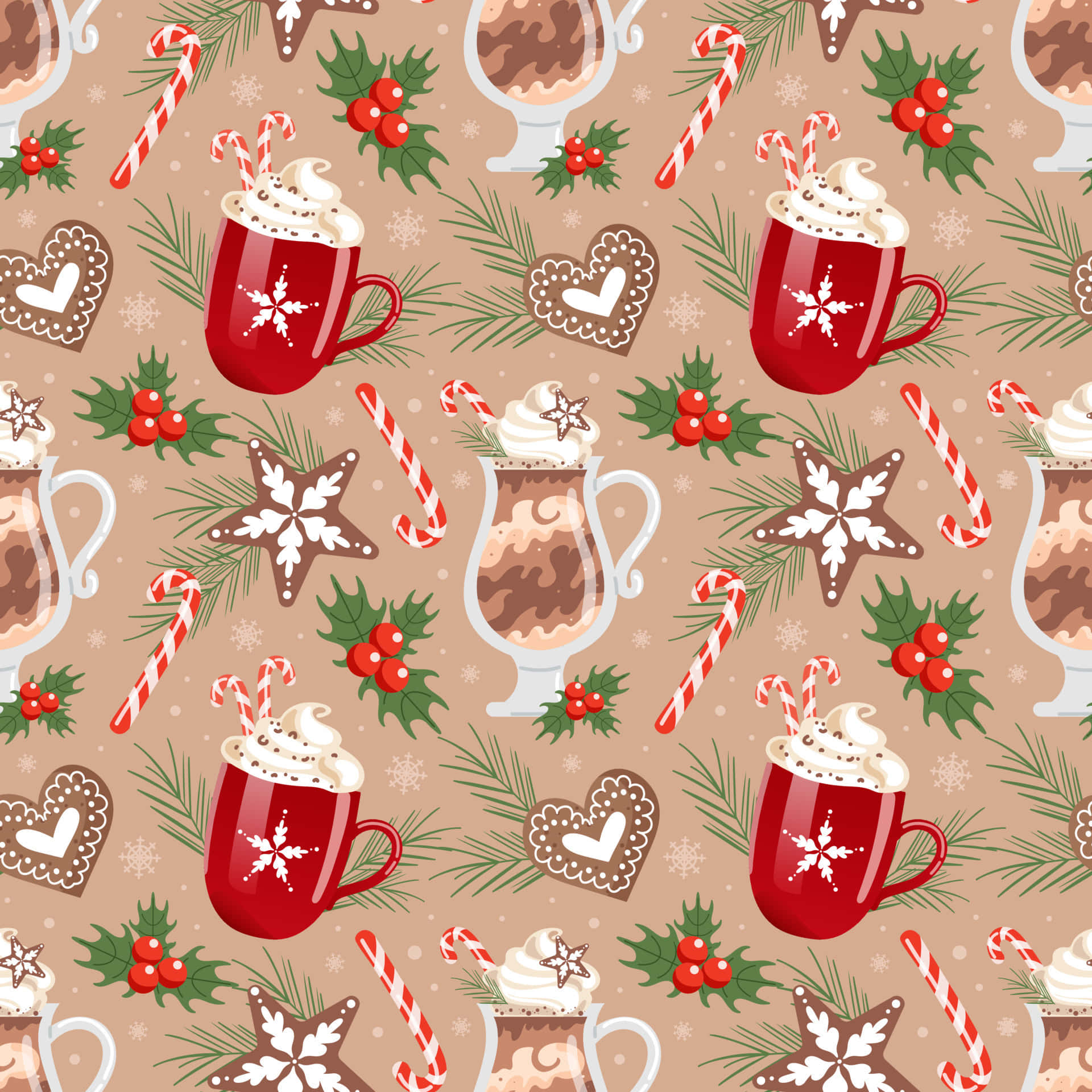 Delicious Hot Chocolate with Whipped Cream and Cocoa Powder Wallpaper
