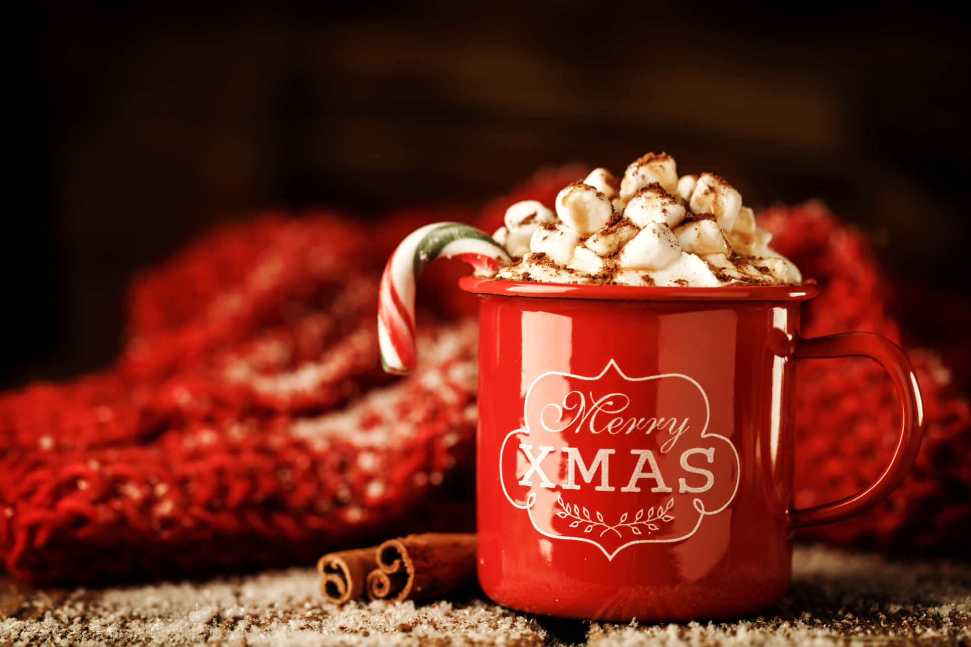 Steaming Hot Chocolate with Marshmallows Wallpaper