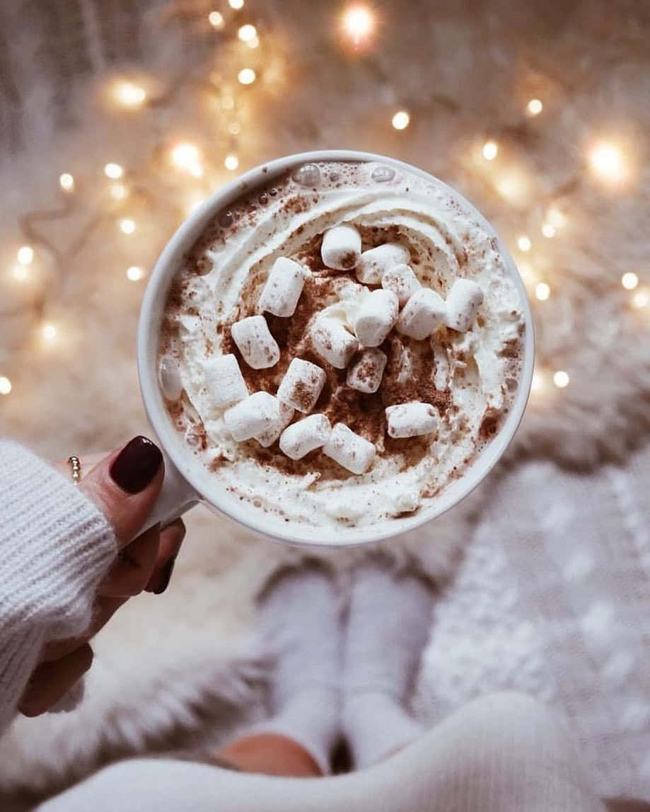 Steaming hot chocolate in a cozy atmosphere Wallpaper