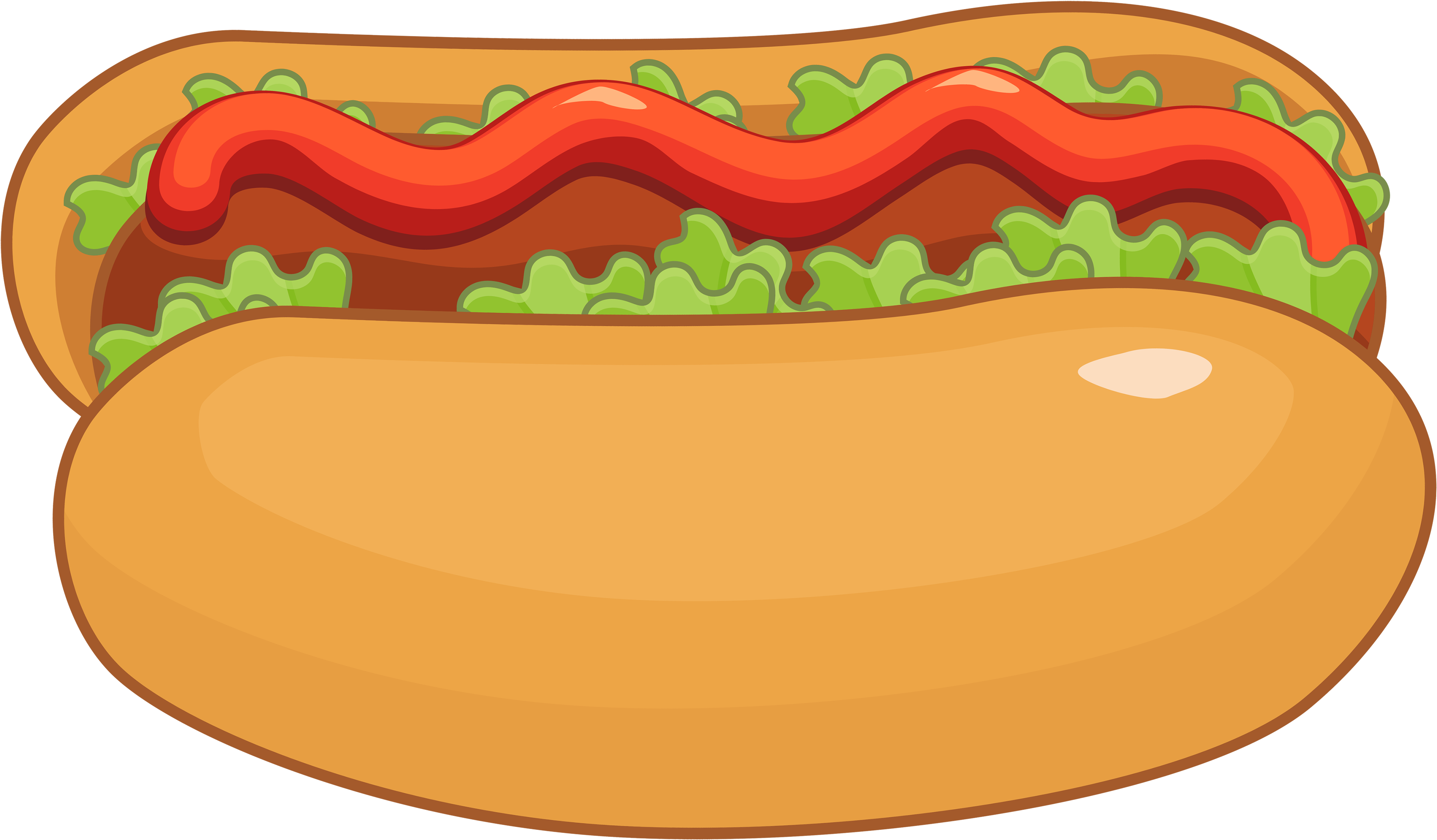 Hot Dog With Ketchupand Lettuce PNG