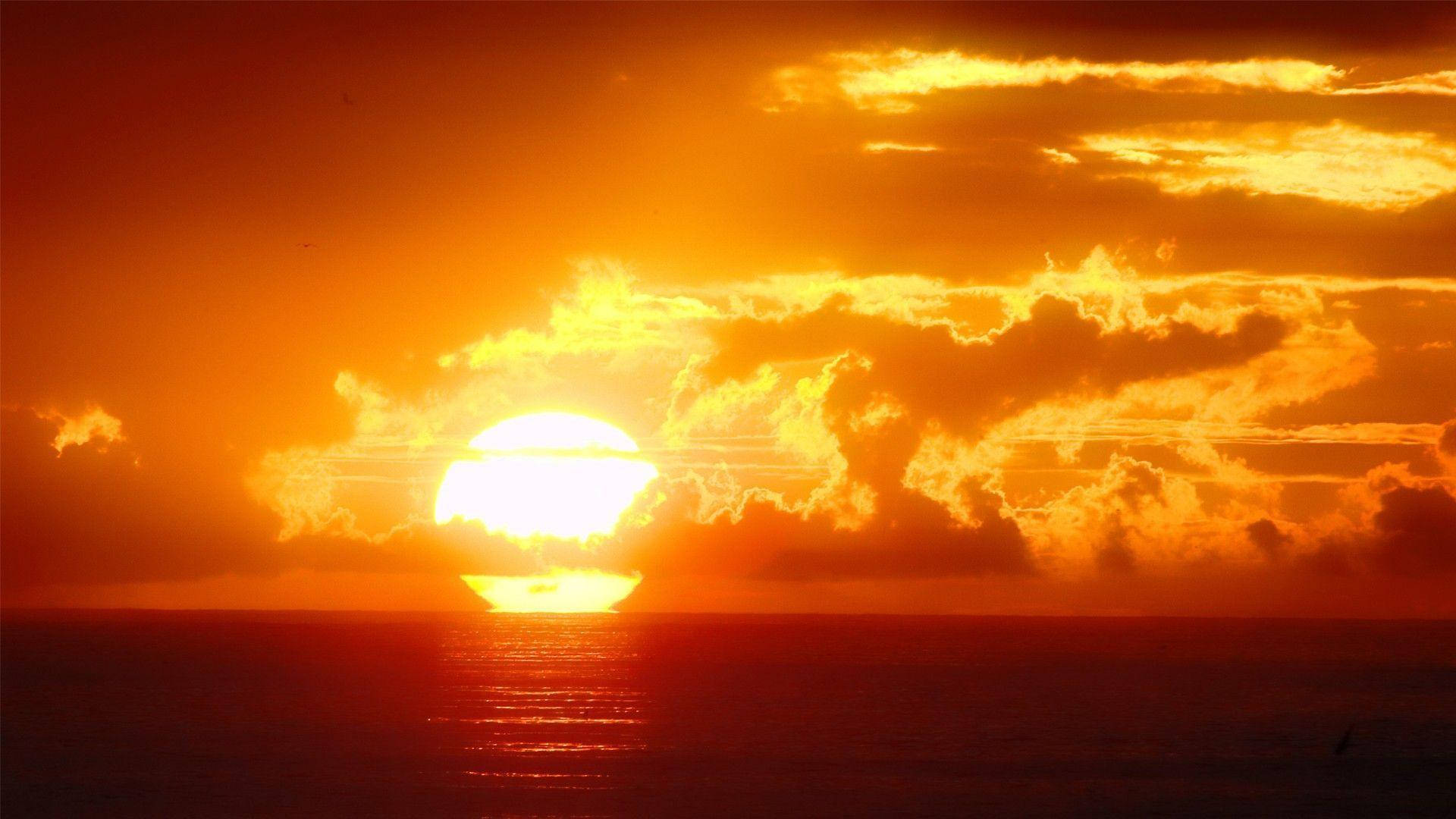 Hot Ocean Sunset Wallpaper