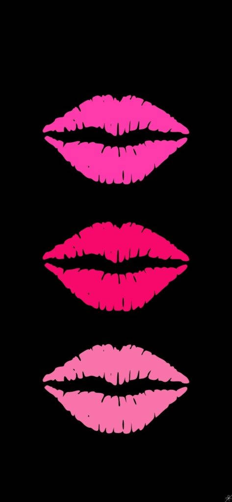 Caption: Sensual Hot Pink Aesthetic Lips Wallpaper