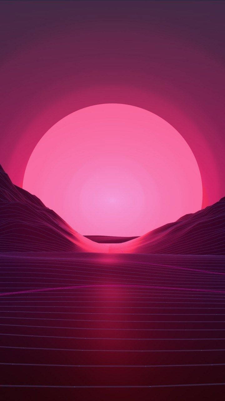 Hot Pink Aesthetic Sunset Wallpaper