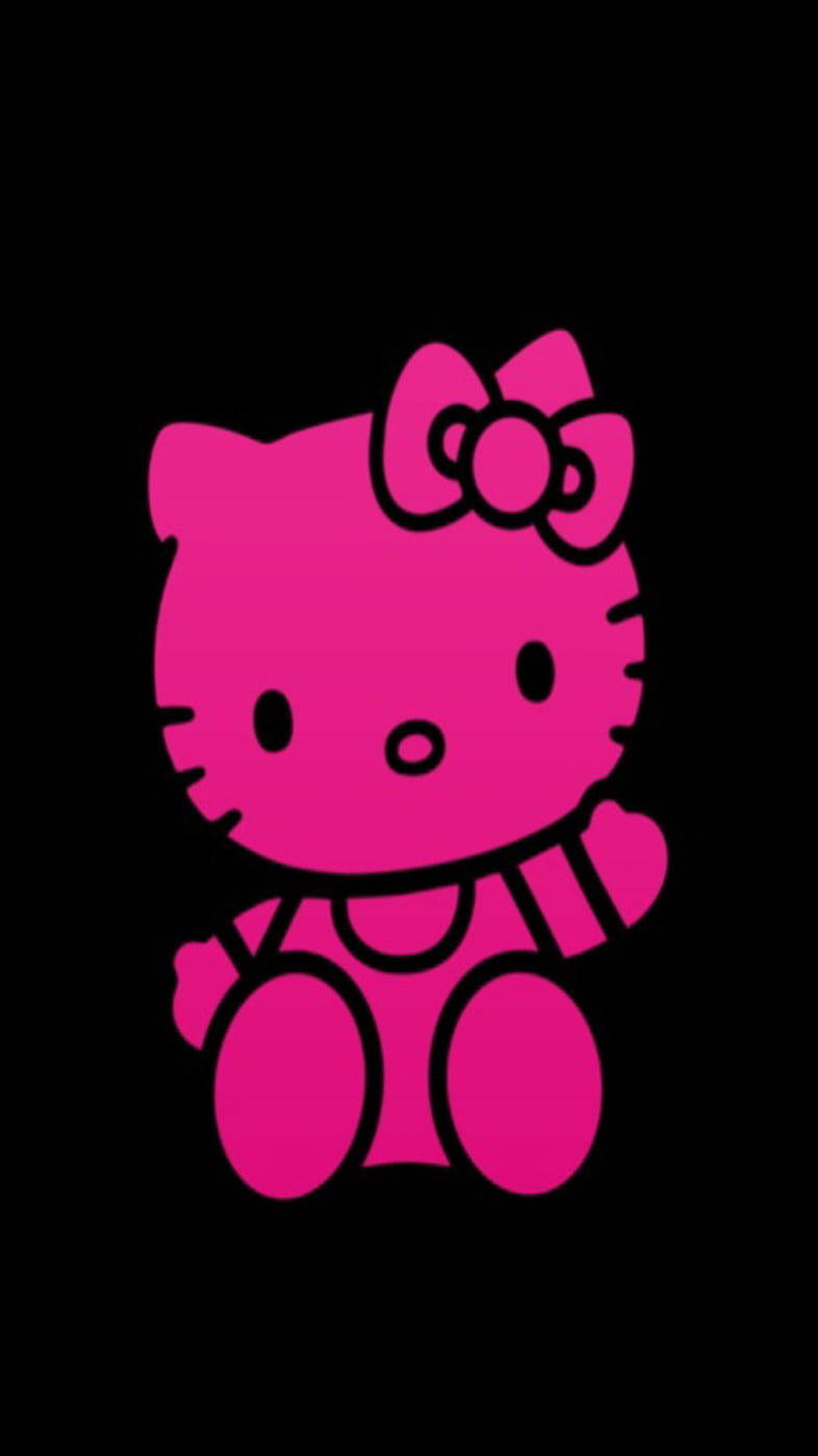 Hot Pink And Black Hello Kitty Wallpaper